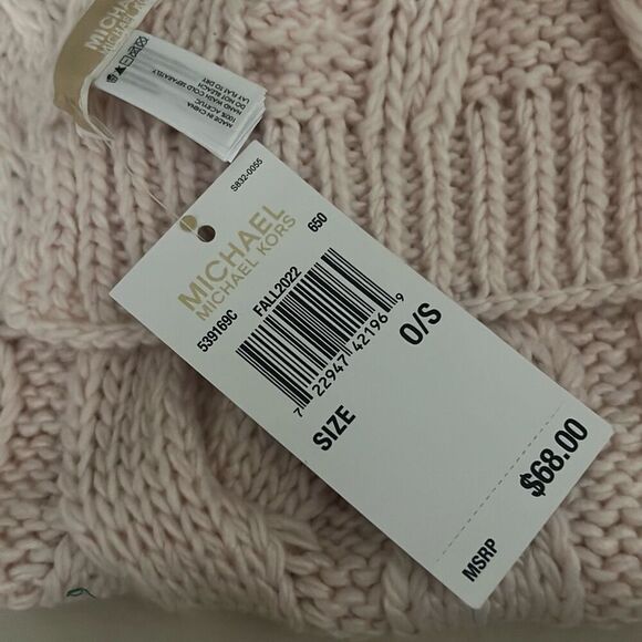 ✨Michael Kors Access Cable Knit Blush Pink One Size Scarf✨ - Picture 4 of 5